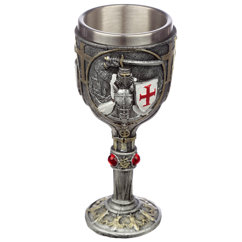 Decorative Crusader Knight on Horse Back Goblet KN203