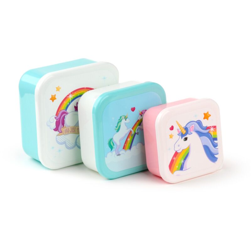 Set of 3 Lunch Box S/M/L Enchanted Rainbows Unicorn LBOX08