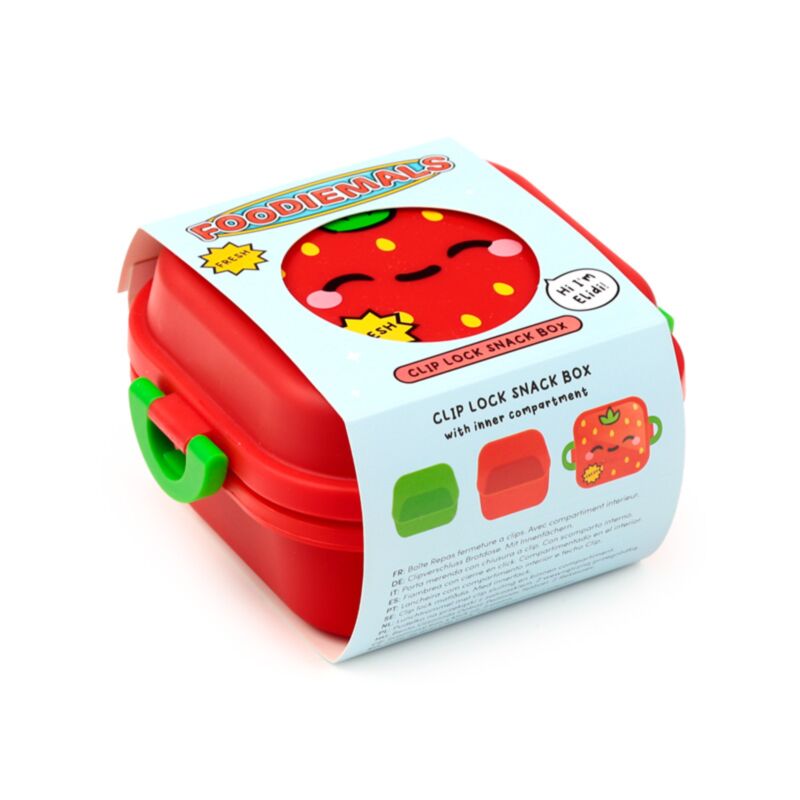 Elidi the Strawberry Foodiemals Clip Lock Stacked Bento Snack Lunch Box LBOX128