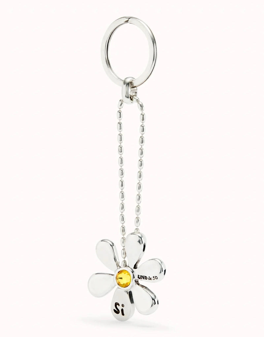 Sterling Silver Plated Clasicos Yellow Flower key chain LLA1024AMRMTL0U