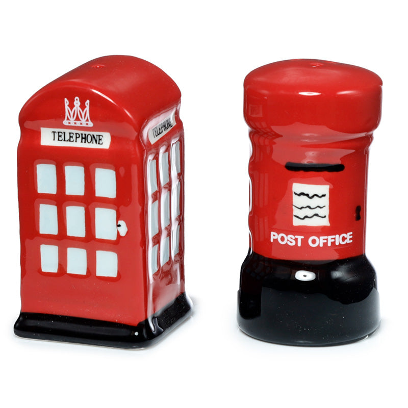 London Icons Red Post Box & Red Telephone Box Ceramic Salt & Pepper Set LON03