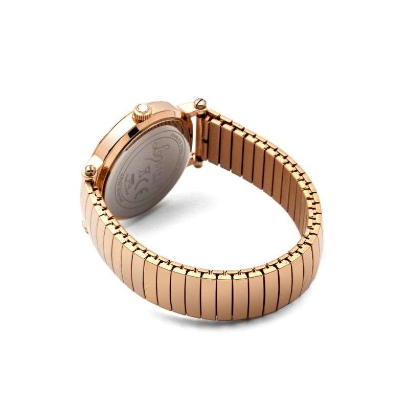Lipsy Rose Gold Rose Gold Sunray Dial A Stone Set Bezel Watch LP100