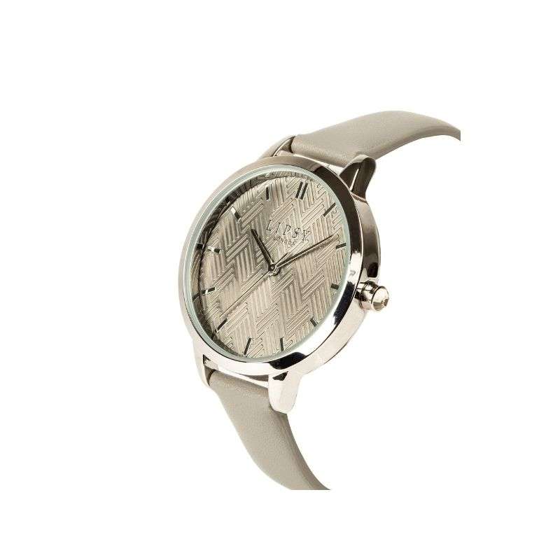 Lipsy Grey Strap Grey Dial Silver Bezel Watch LP966