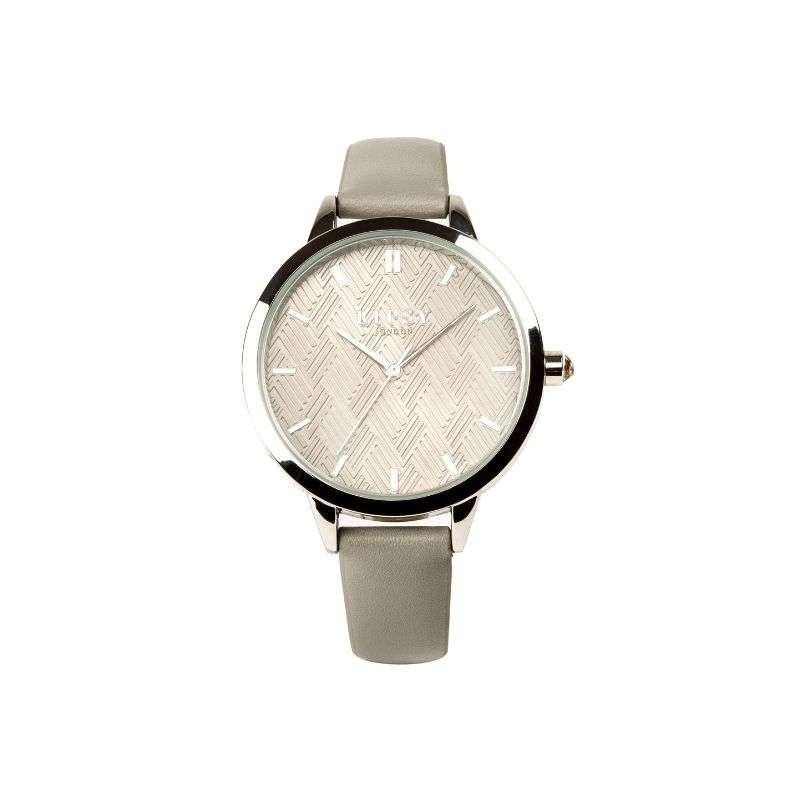 Lipsy Grey Strap Grey Dial Silver Bezel Watch LP966