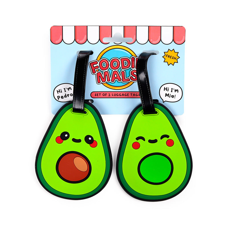 Foodiemals Avocado PVC Luggage Tag Set of 2 LUT48