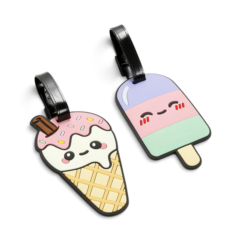 Foodiemals Ice Cream & Ice Lolly PVC Luggage Tag Set of 2 LUT51