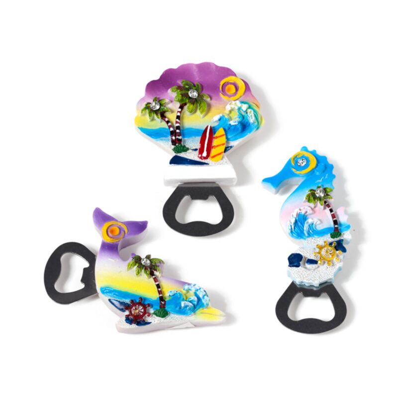 Souvenir Seaside Magnet Bottle Opener Sealife Scenes MAGN269