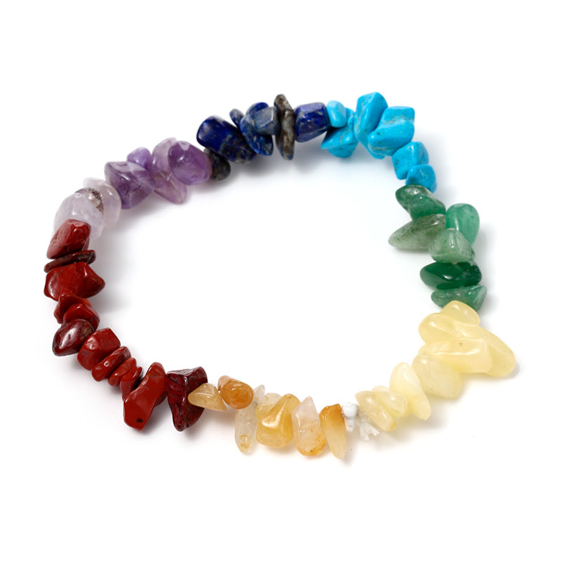 Chakra Gemstone Chip Beads Beaded Bracelet MIN33