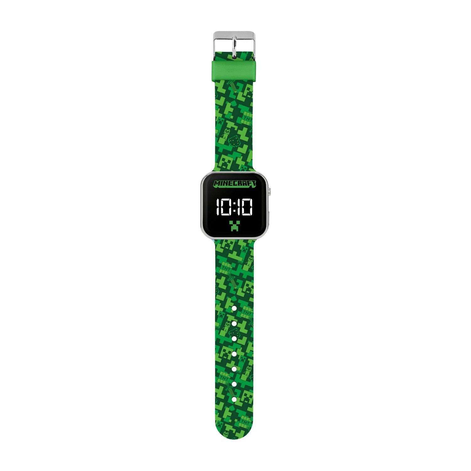 Gaming Minecraft Kreeper Printed Strap Led Green Watch MIN4273