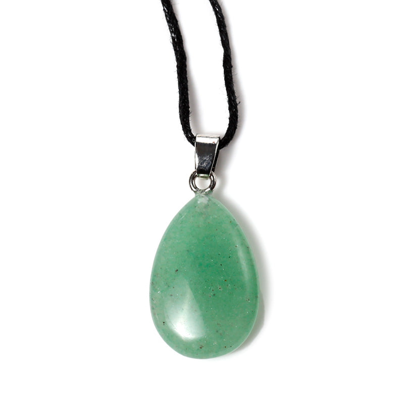 Healing Stone Gemstone Teardrop Shaped Pendant Necklace MIN47