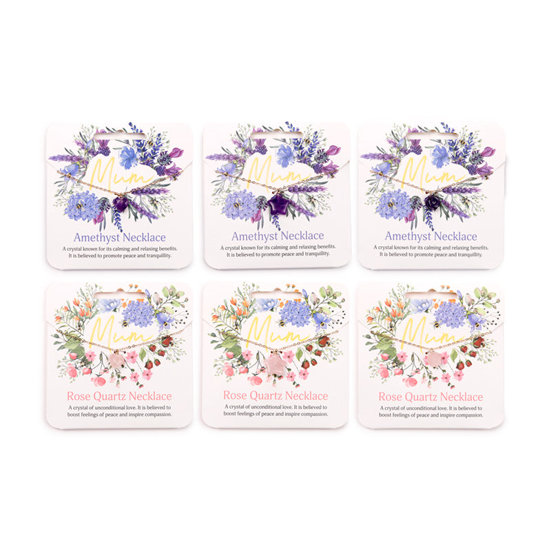 Nectar Meadows Mum Gemstone Shaped Charm Necklace MIN55