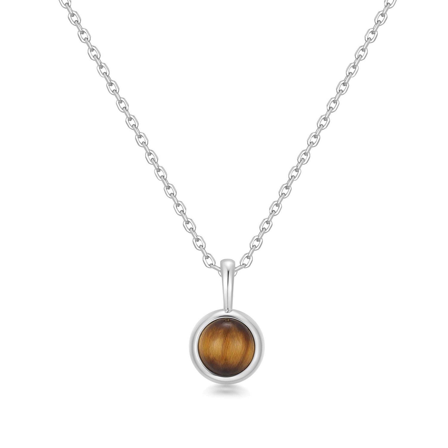 Silver Tiger Eye Pendant Necklace N068-04H-TE