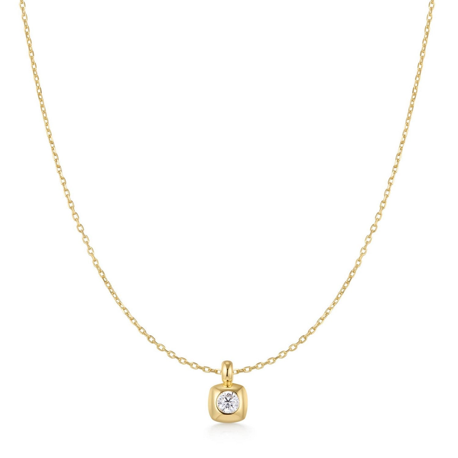 Ania Haie Gold Modern Bezel-Set Solitaire Necklace N072-01G