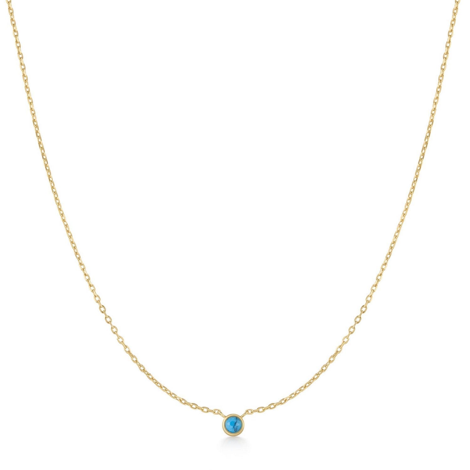 Ania Haie Gold Bezel-Set Lab-Created Turquoise Solitaire Necklace N073-01G