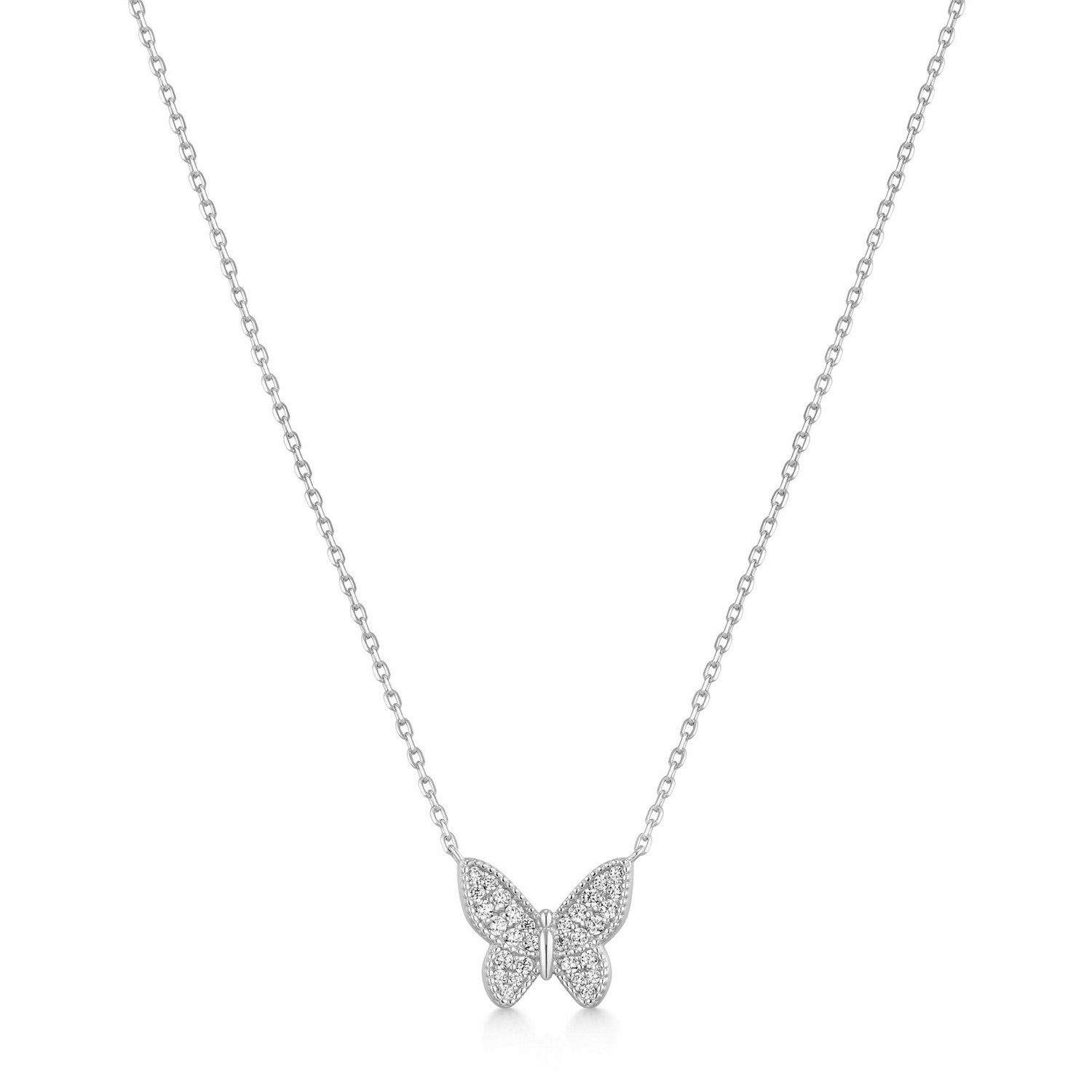 Ania Haie Silver Butterfly Pavé Necklace N073-07H