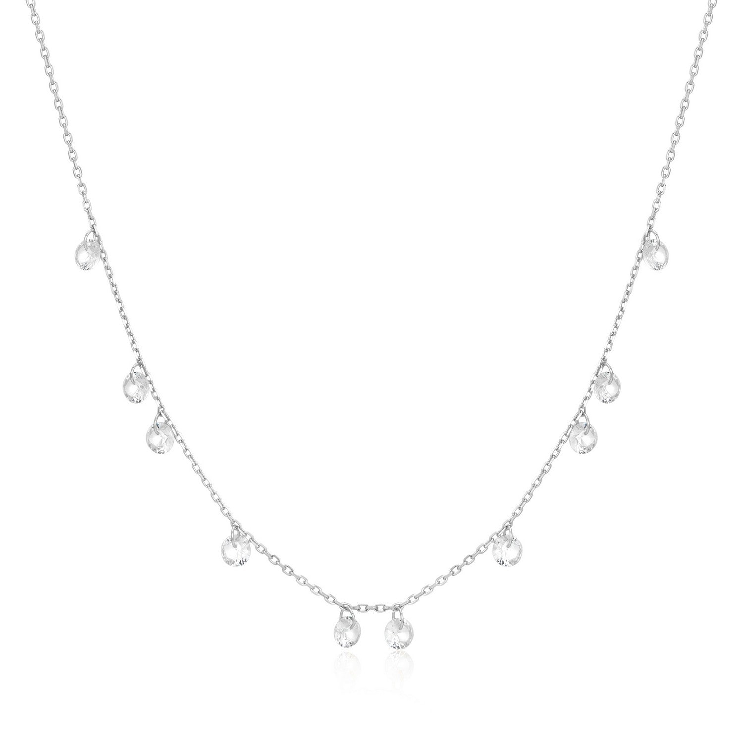 Ania Haie Silver Droplet Station Necklace N074-08H
