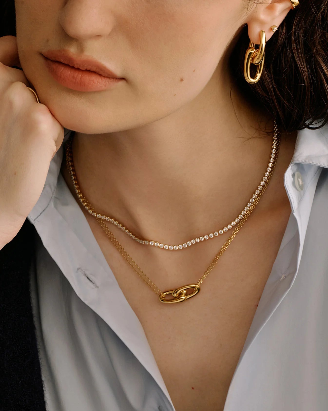 Ania Haie Fluid Light Gold Interlocked Necklace N078-07G