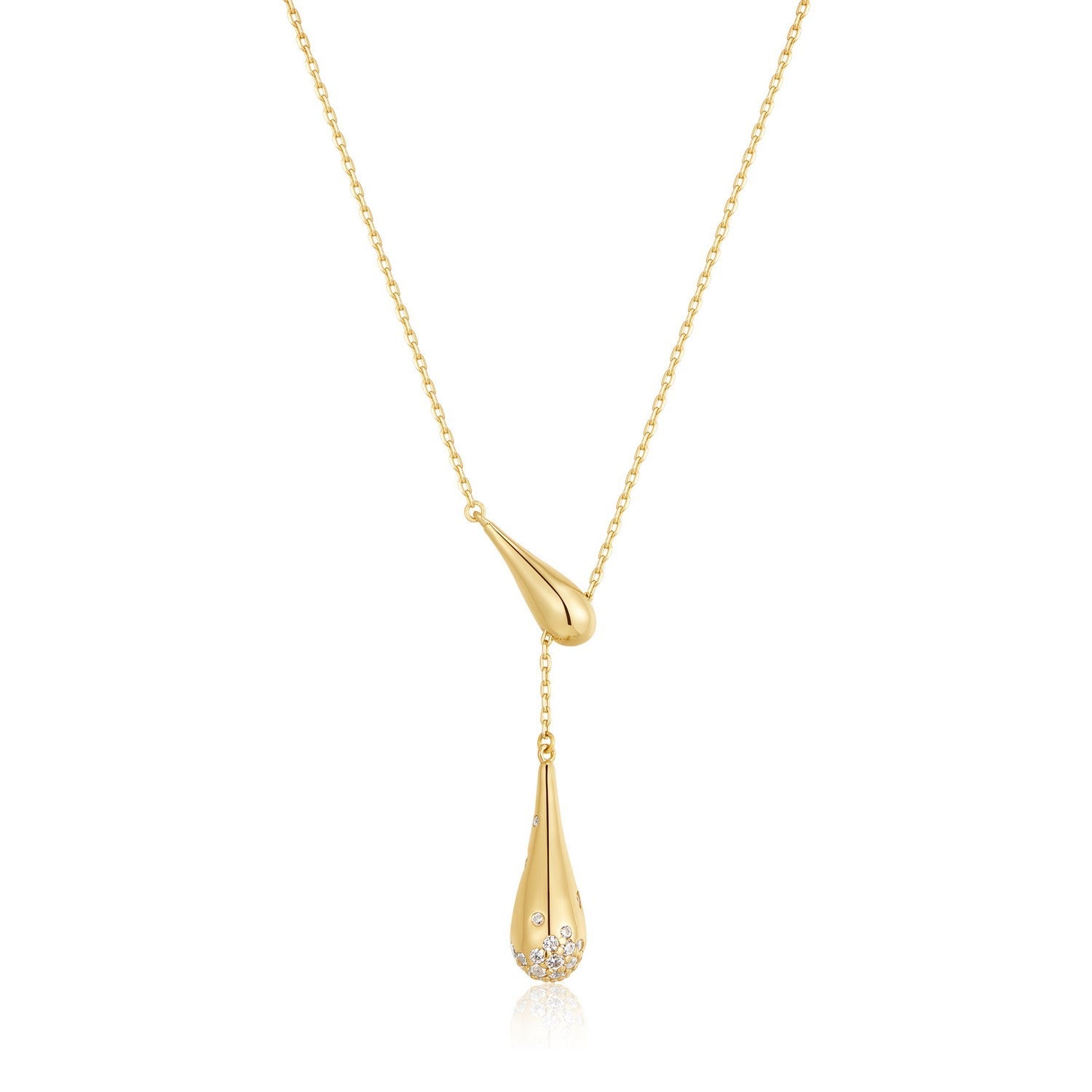 Ania Haie Fluid Light Gold Single-Slide Teardrop Necklace N078-04G