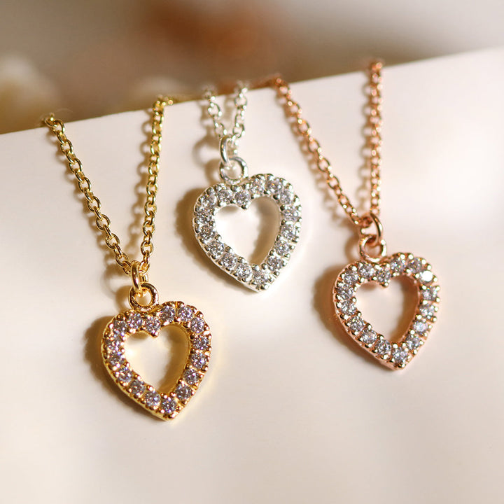 Cubic heart pendant necklace-1