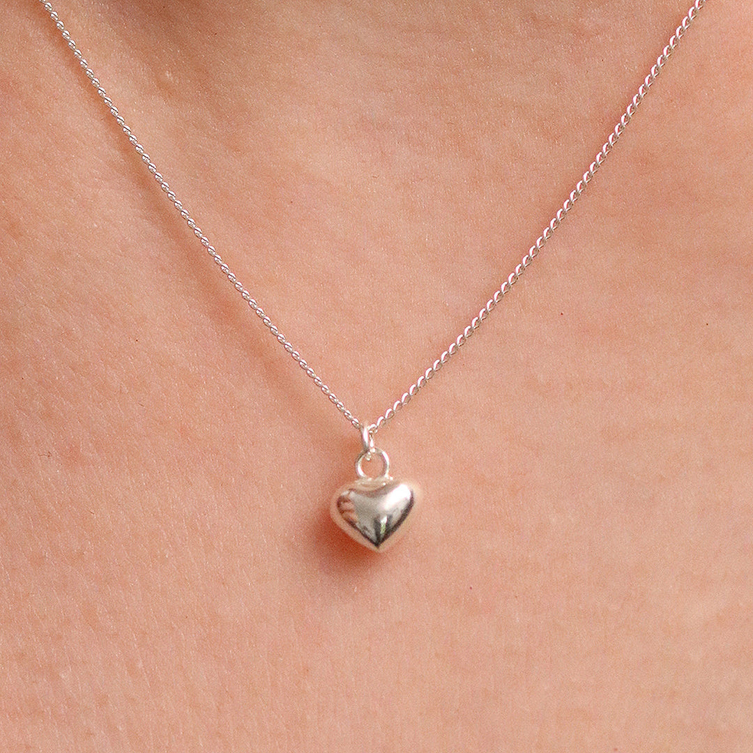 Filled heart pendant necklace-3