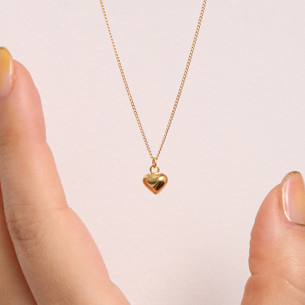 Filled Heart Pendant Necklace