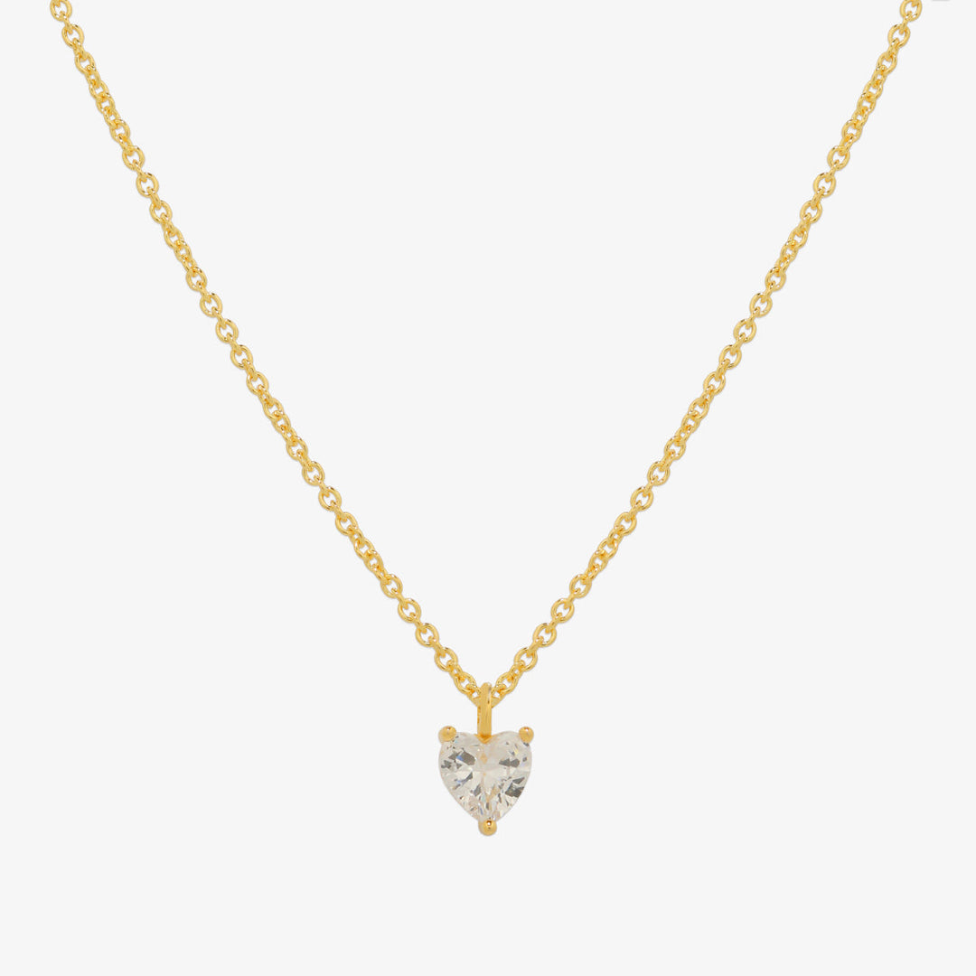 Plain heart cubic pendant necklace-0