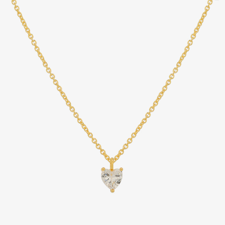 Plain heart cubic pendant necklace-0