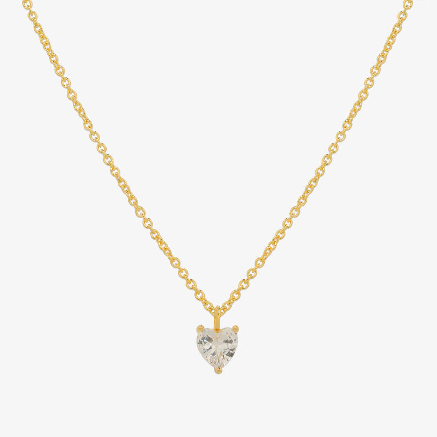 Plain heart cubic pendant necklace