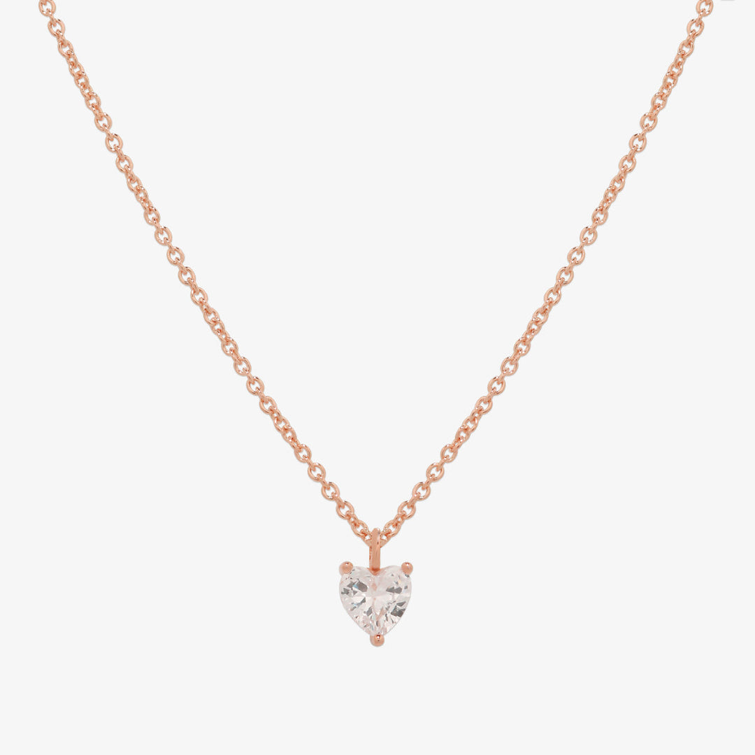 Plain heart cubic pendant necklace-3