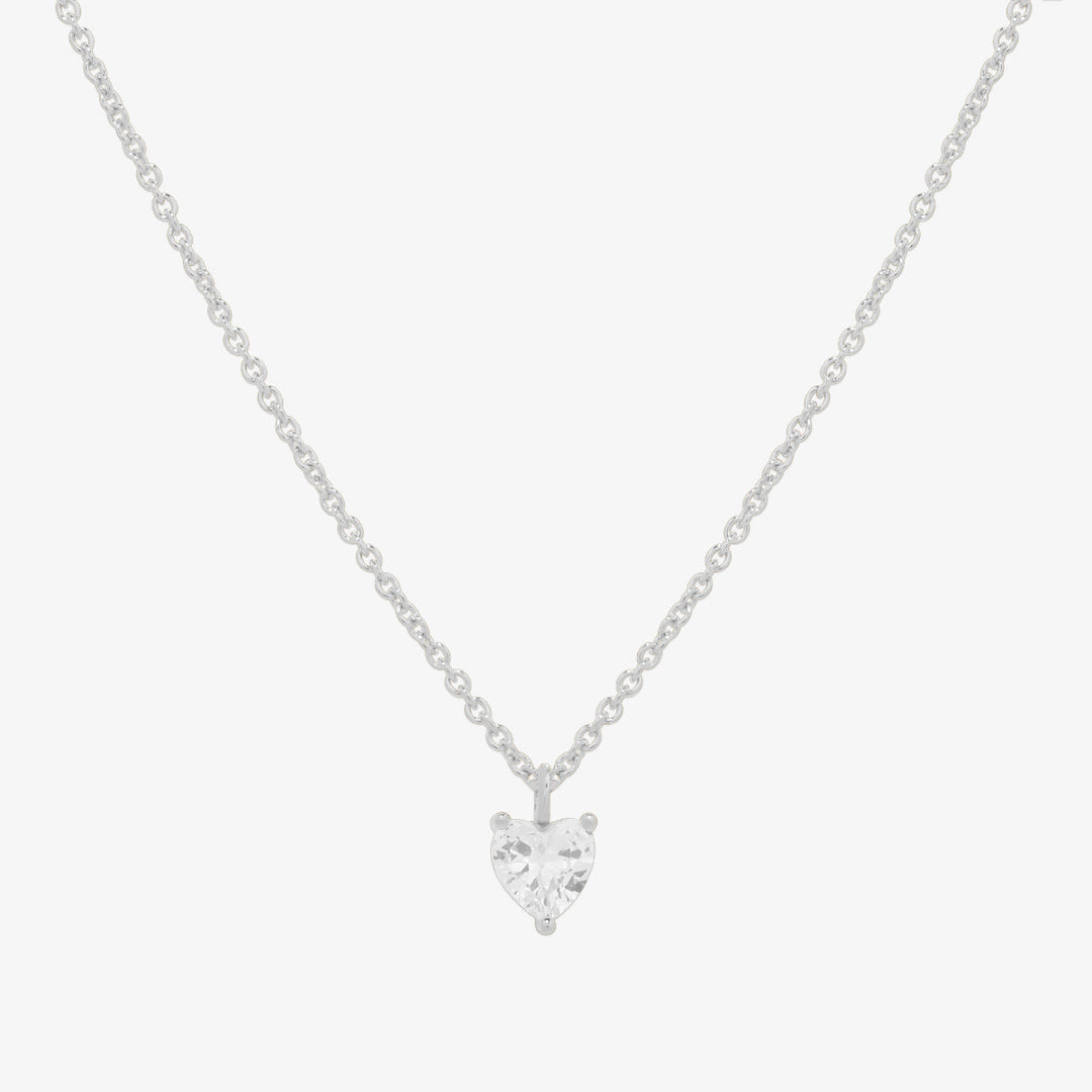 Plain heart cubic pendant necklace-2