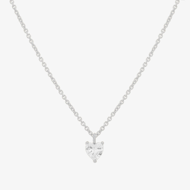 Plain heart cubic pendant necklace-2