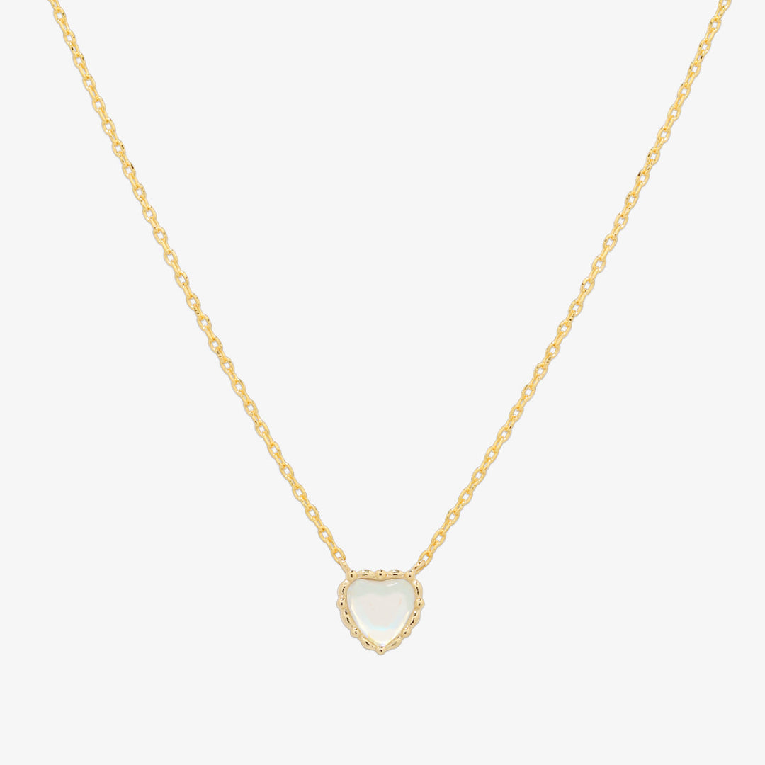 Moonstone heart necklace-0