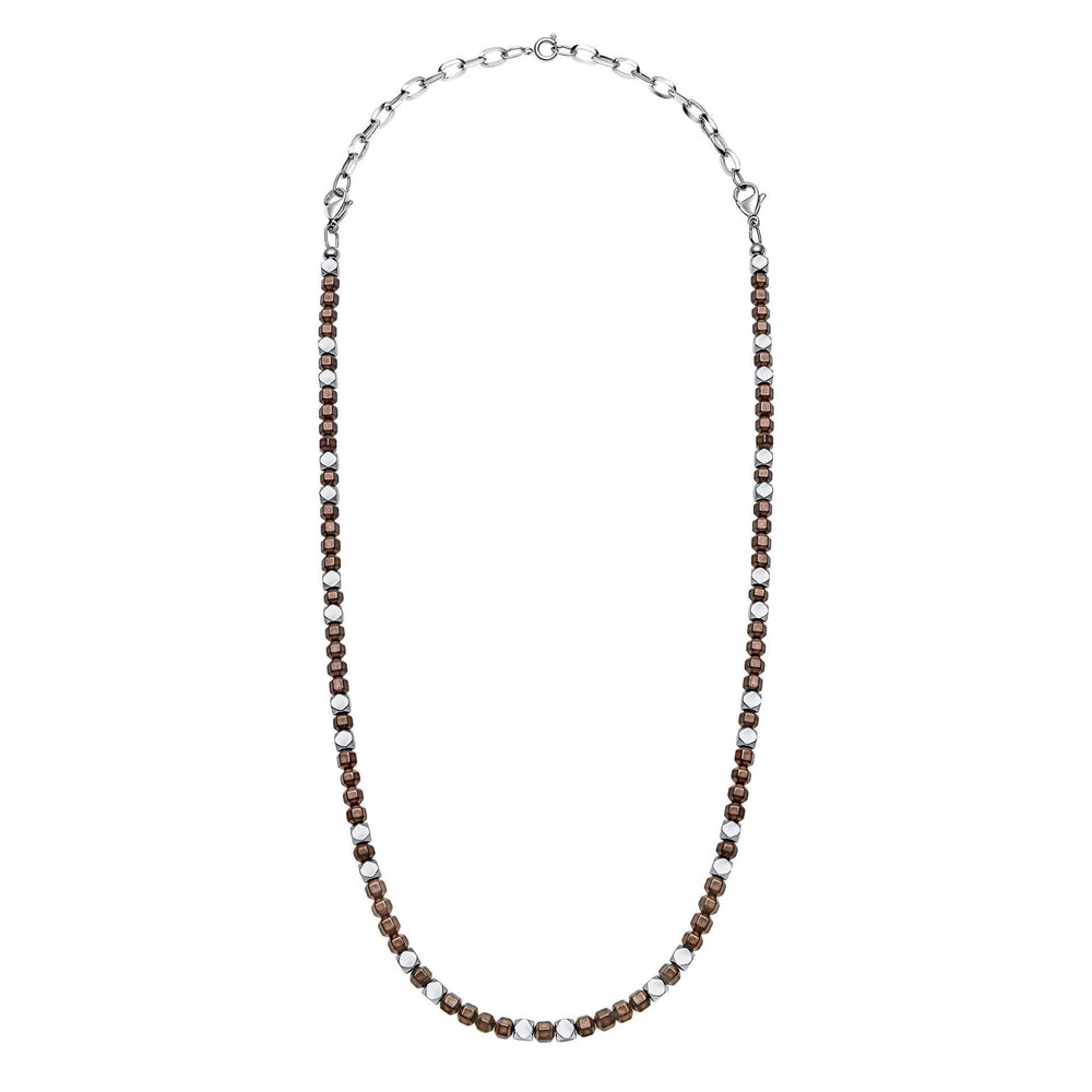55cm Hematite Brown Matte Bead Adjustable Necklace N4650Y