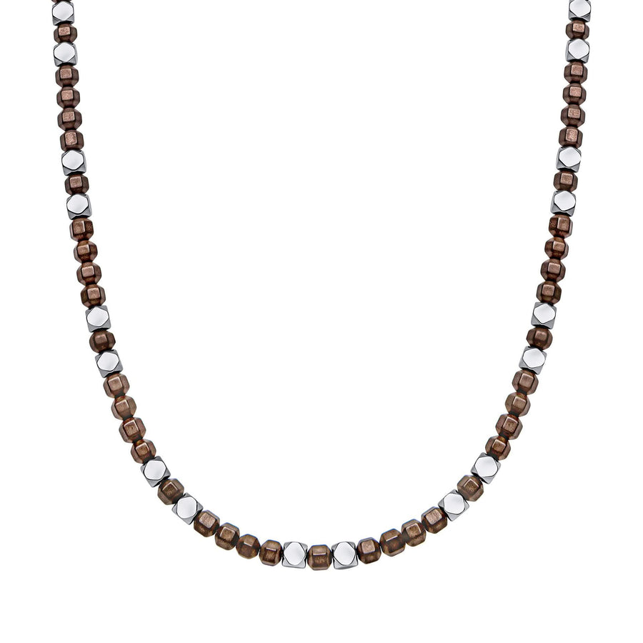 55cm Hematite Brown Matte Bead Adjustable Necklace N4650Y
