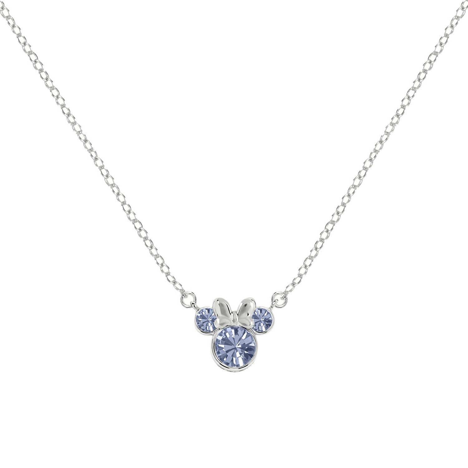 Disney Mickey & Minnie Sterling Silver 925 16" Mouse December Cz Necklace N905424SDECL-16.PH