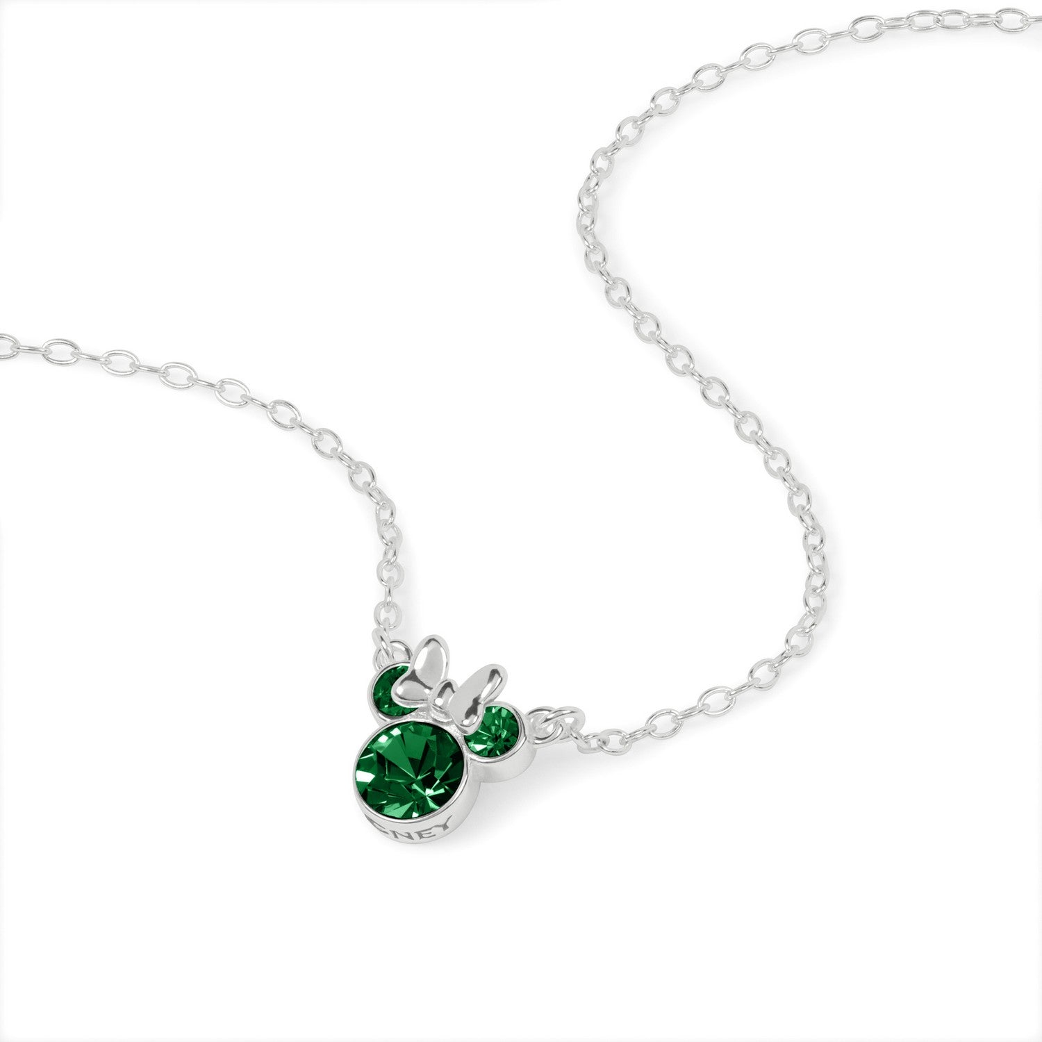 Disney Mickey & Minnie Sterling Silver 925 16" Mouse May Cz Necklace N905424SMAYL-16.PH