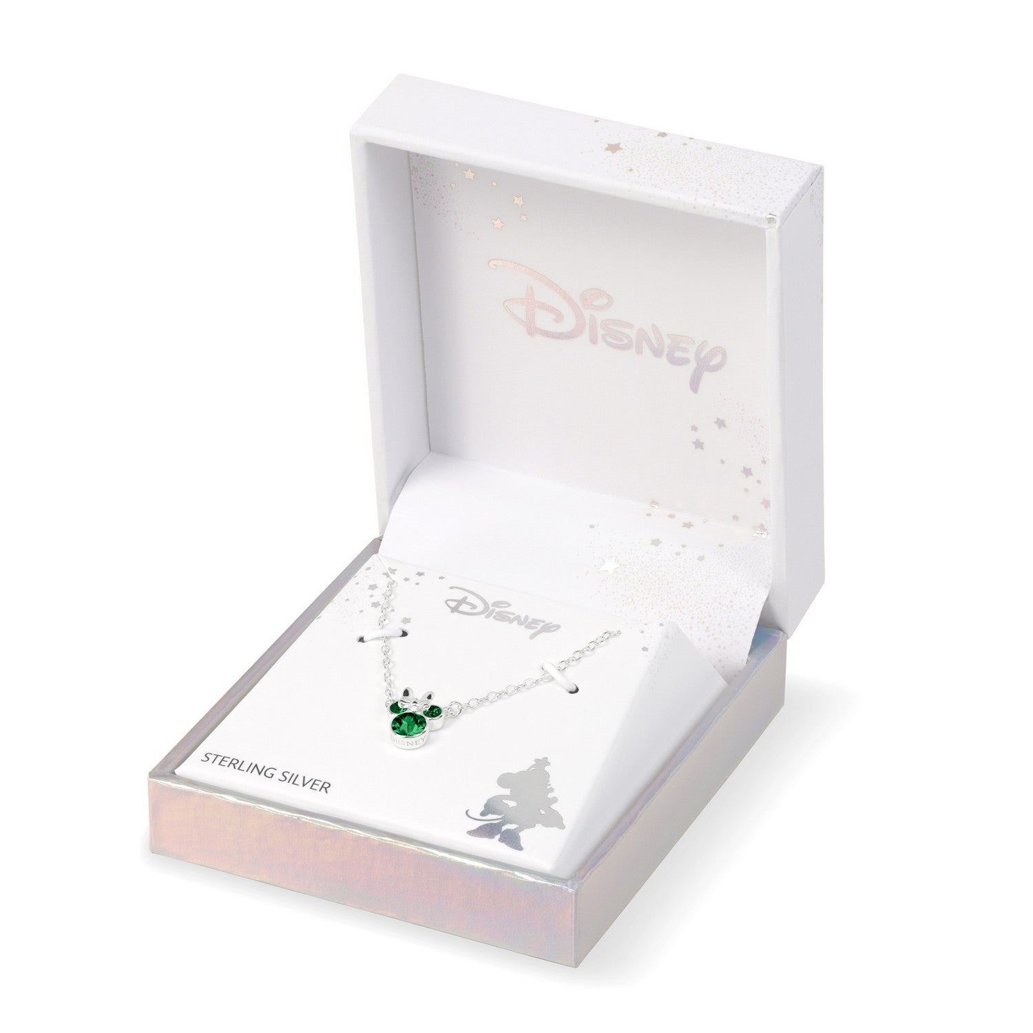 Disney Mickey & Minnie Sterling Silver 925 16" Mouse May Cz Necklace N905424SMAYL-16.PH