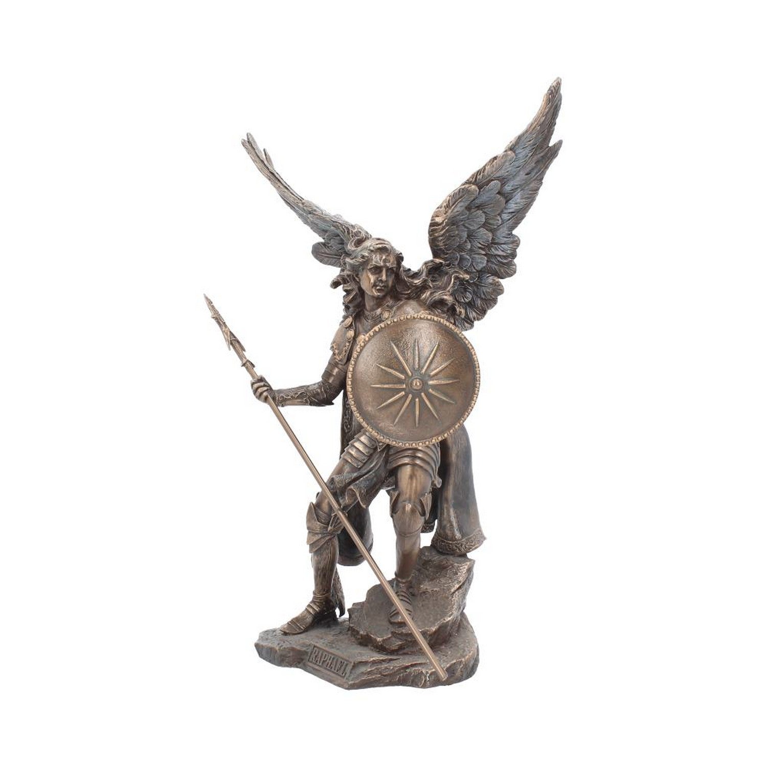 Bronzed Archangel Raphael Religious Warrior 35cm NEM4426