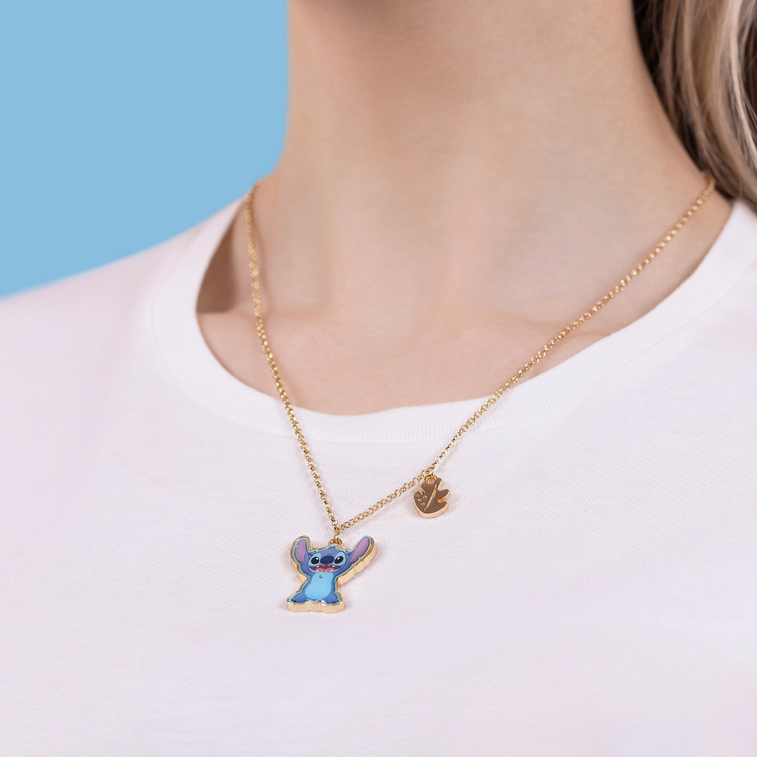 Disney Stitch Purple, Blue And Gold Enamel Costume Necklace NH00924YL-16.PH