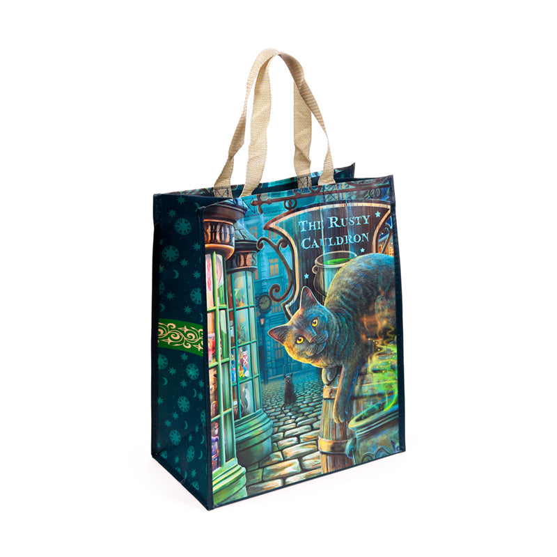 Lisa Parker The Rusty Cauldron Cat Reusable Shopping Bag NWBAG104