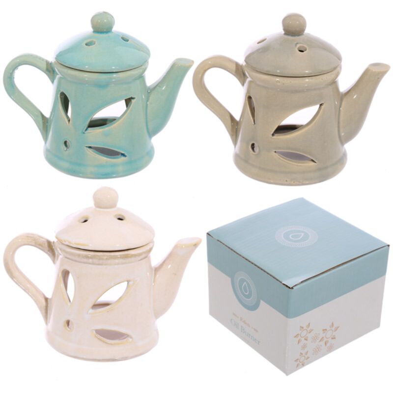 Eden Ceramic Teapot Oil Burner with Lid OB196