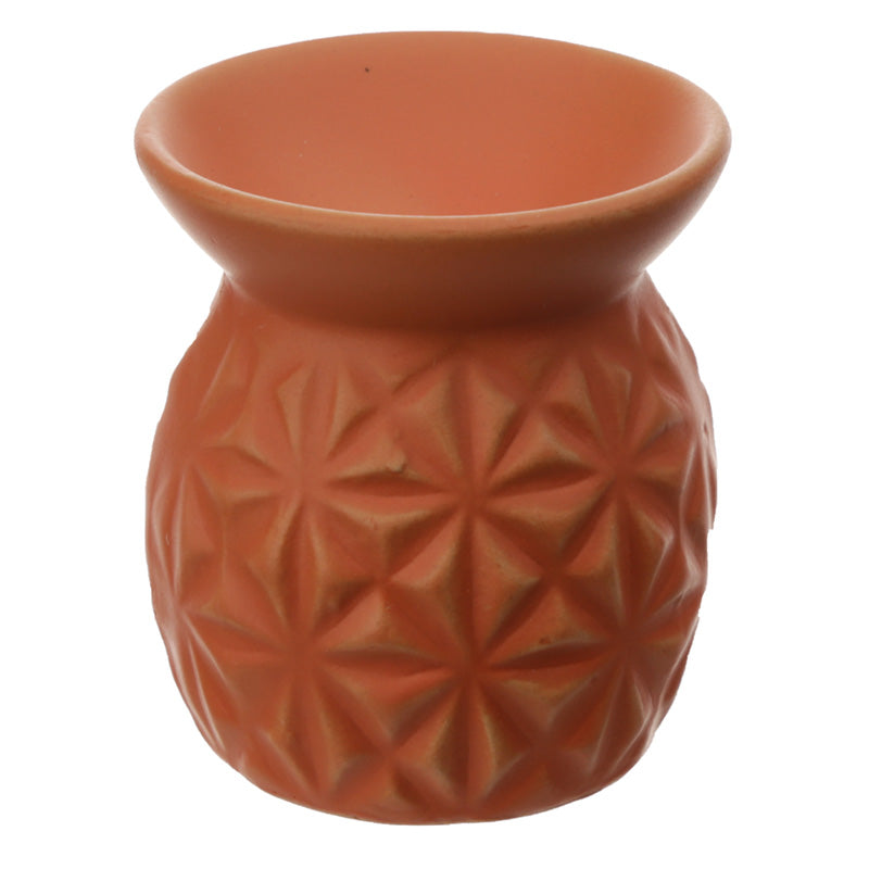 Eden Ceramic Oil Burner with Embossed Triangle Pattern OB316