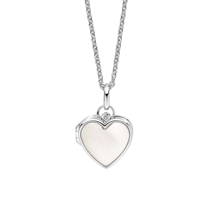 Sterling Silver Heart Locket Pearl Pendant P5516P