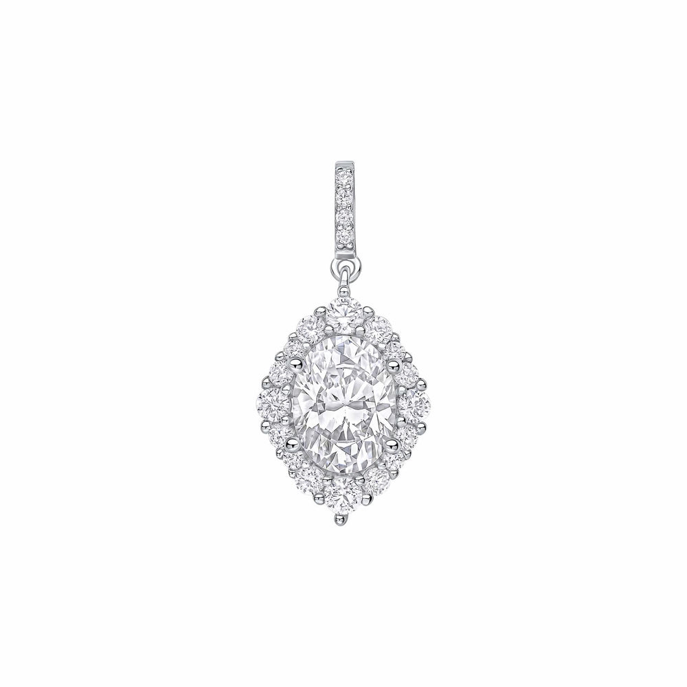 Diamonfire Cubic Zirconia Oval Cluster Pendant P5519