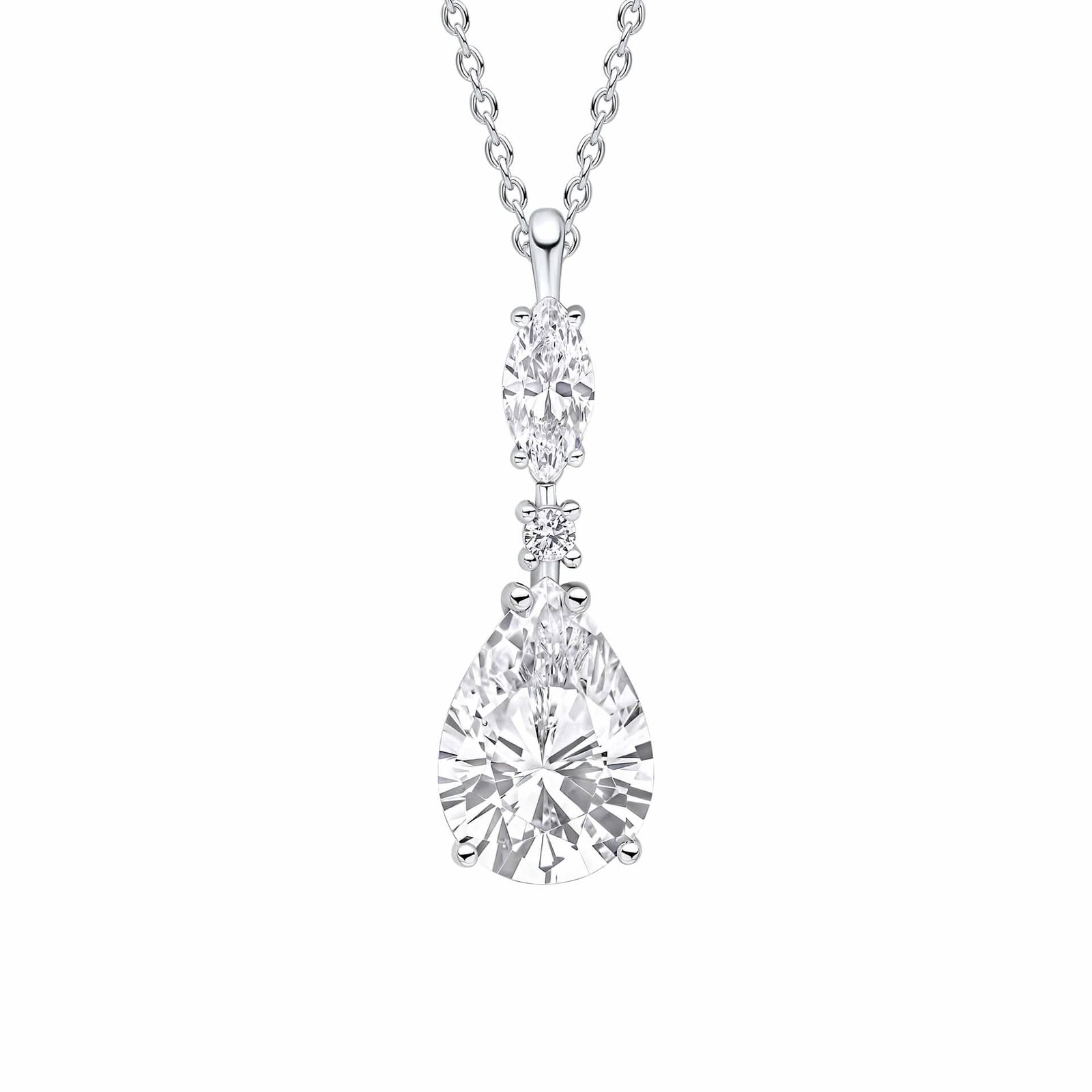 Diamonfire Teardrop and Marquise Drop Pendant P5520