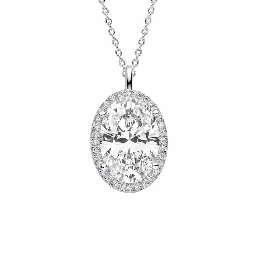 Diamonfire Cubic Zirconia Oval Halo Pendant P5521