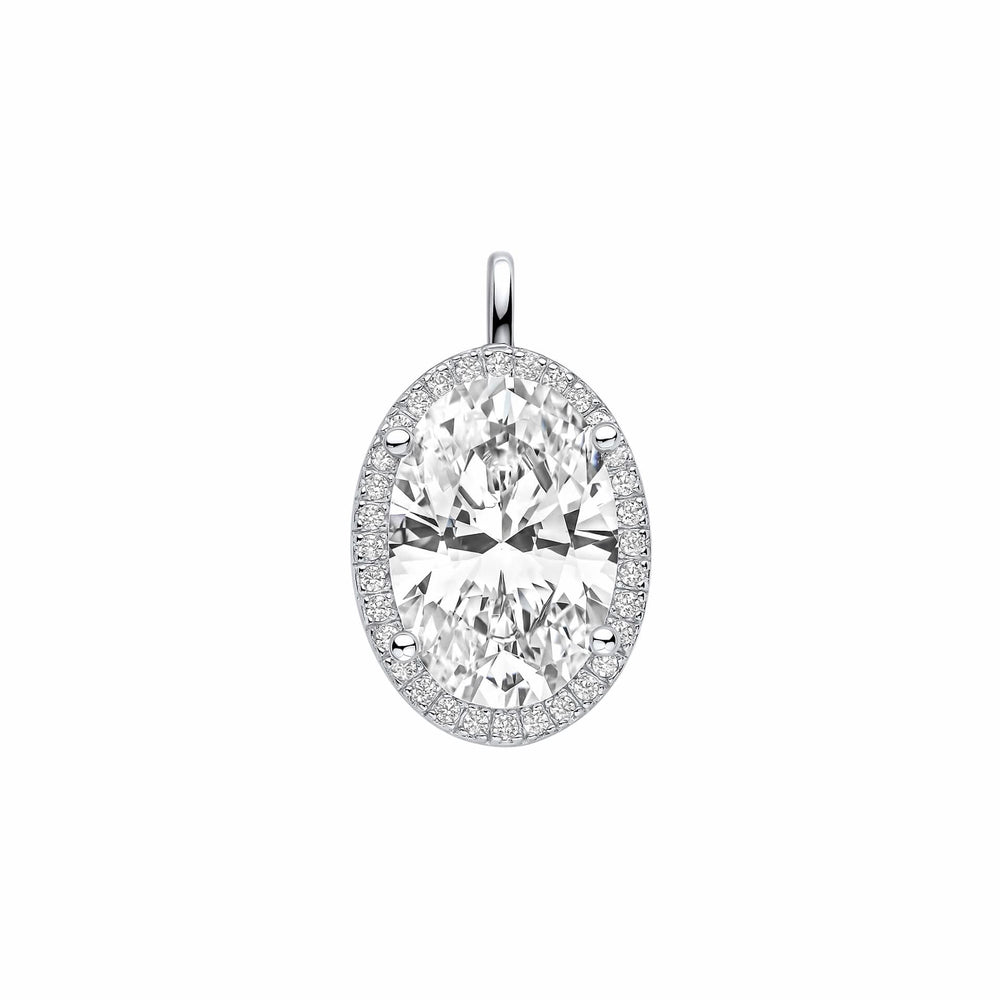 Diamonfire Cubic Zirconia Oval Halo Pendant P5521