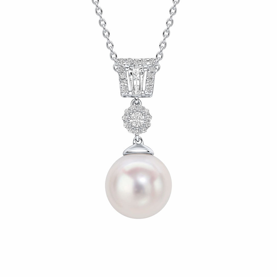 Diamonfire Cubic Zirconia Shell Pearl Drop Pendant P5522