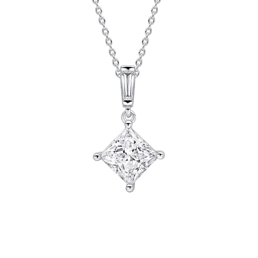 Diamonfire Cubic Zirconia Princess Cut Drop Pendant P5523