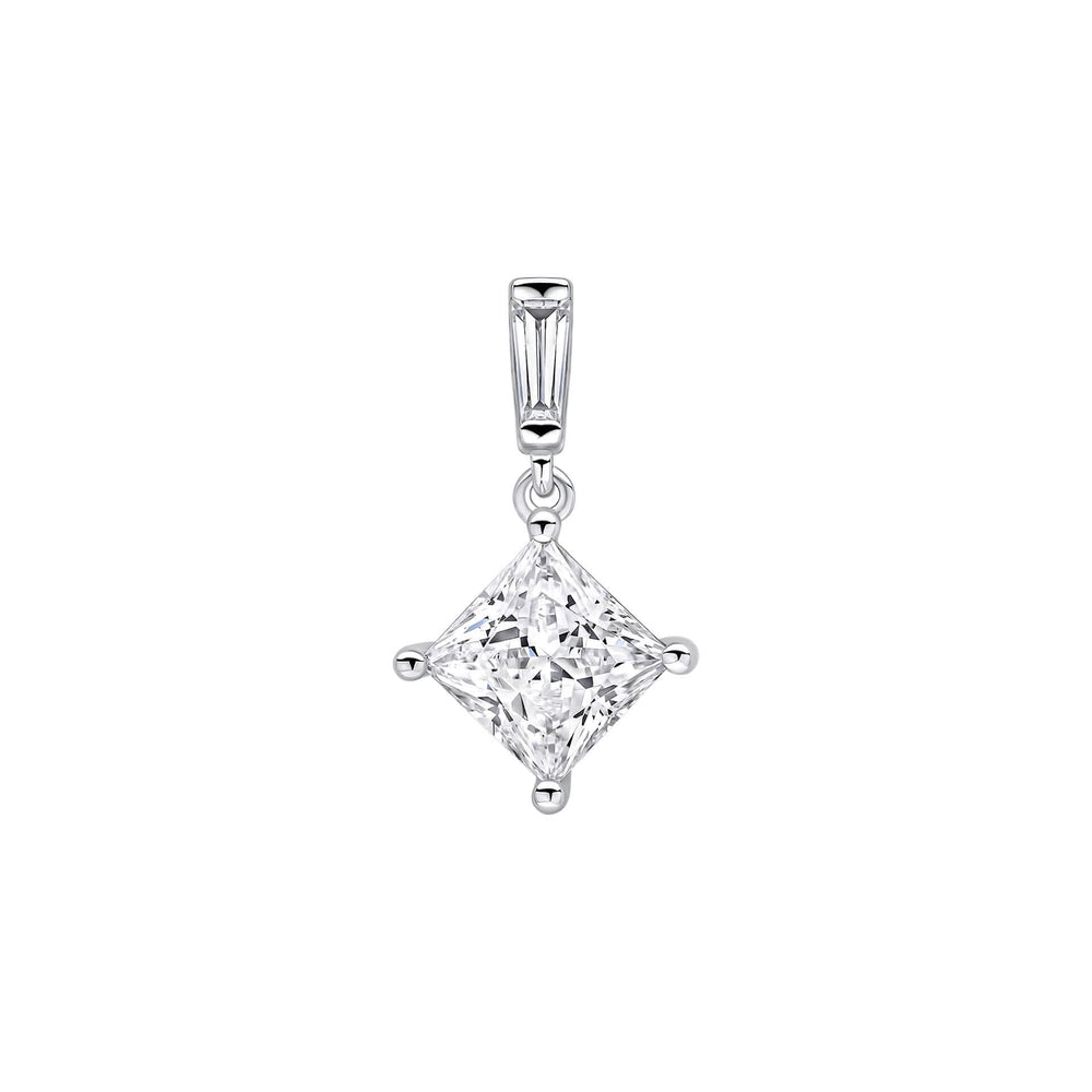 Diamonfire Cubic Zirconia Princess Cut Drop Pendant P5523